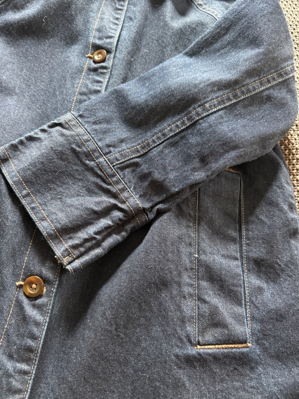 Dark Indigo Denim Long Coat - Women's Jacket - Picture 6 of 6
